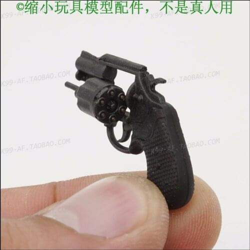 1:6 Scale Black Plastic Revolver Gun Model Toy For 12" Action Figure