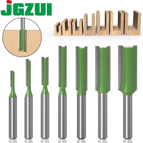 1-7pcs 6mm 1/4 inch Shank Single Double Flute Straight Bit Milling Cutter for Wood Tungsten Carbide Router Bit Woodwork Tool