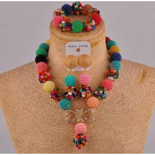 Beutiful multicolors african jewelry set ZZ26