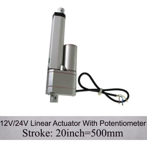 Linear Actuator With Potentiometer and Feedback DC 12/24V 20inch/500mm Stroke 1000N/100KGS max push load