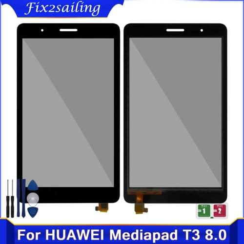 NEW 8.0'' Touch Screen For Huawei Mediapad T3 8 KOB-L09 KOB-W09 T3 Touch Panel Screen Digitizer Outer Front Glass + Tools