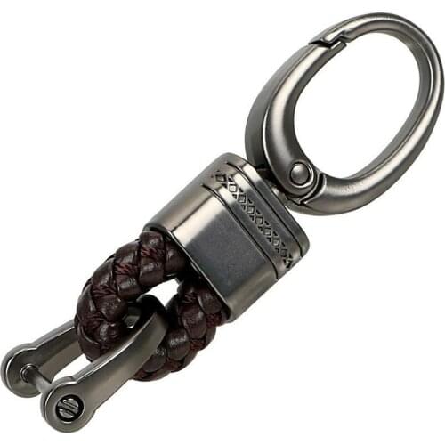 New Car Keyring Key Holder Auto Accessories Key Rings Creative Gift Key Chain Hand Woven Horseshoe Buckle Keychain