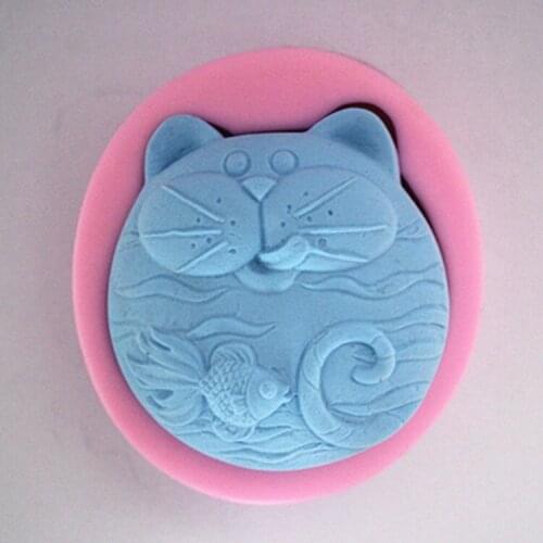 New cat&fish Craft Art Silicone Soap mold Craft Molds DIY Handmade soap molds