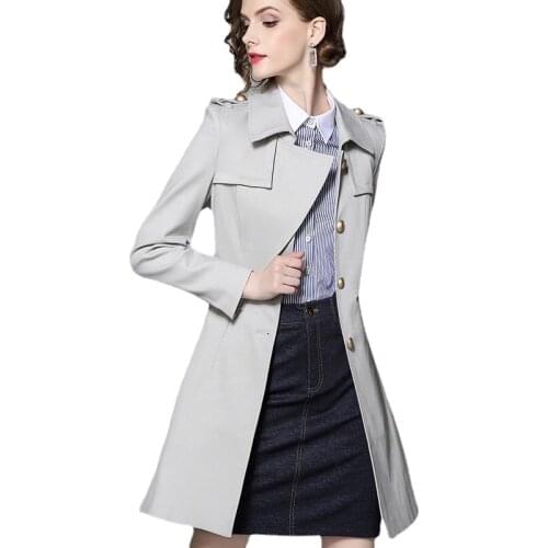 Fall 2021 new mid-length windbreaker womens slim slimming high-end temperament British style jacket popular jacket