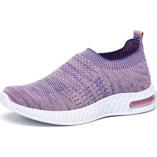 Autumn Women Loafers Mesh Cotton Platform Creepers Shoes Ballerina Flats Slip-on Sock Shoes Luxury Breathable Running Sneakers