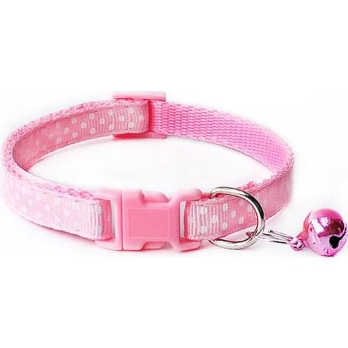 Pet Cat Collar Products for Small Puppy Pet Dog Dot Collars Bell Adjustable Buckle Leash Dog-Collar Harness Chihuahua