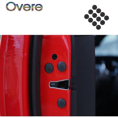 Overe 12Pcs Car Door Lock Screw Protector Stickers Cover For Fiat Punto Volkswagen VW Polo Passat B7 B8 Golf 5 6 7 Tiguan Bora
