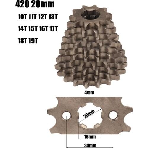 Front Engine 420# 20mm 10T 11T 12T 13T 14T 15T 16T 17T 18T 19T Teeth Chain Sprocket With Retainer Plate Locker