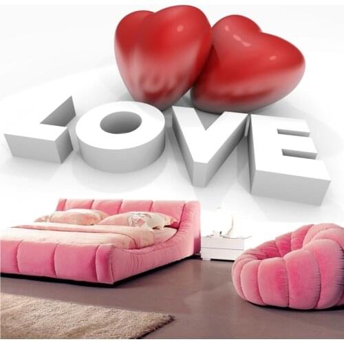 Custom Valentines Day Heart 3d embossed wallpaper papel de parede, living room sofa TV wall Theme Room wallpaper murals 3d