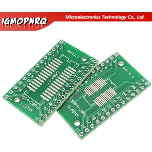 5PCS SSOP28 SOP28 TSSOP28 to DIP28 Adapter Converter PCB Board 0.65MM 1.27MM