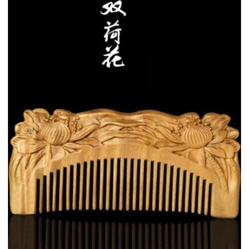 Professional Health Care Comb Anti-static Massage Natural Green Sandalwood Comb Handmade Wood Hair Brush Wedding/Birthday Gift