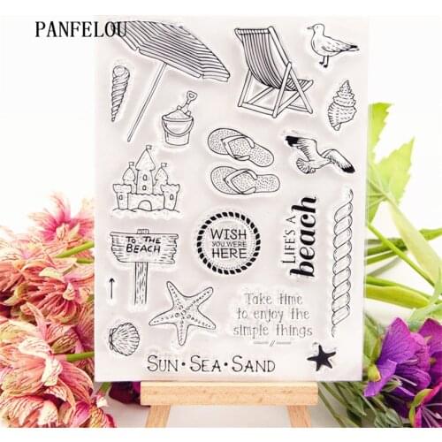 PANFELOU beach vacation Transparent Silicone Rubber Clear Stamps cartoon for Scrapbooking/DIY Easter wedding New year album