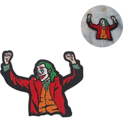 R957 1pcs The Joker Funny Clown Cool Figure Pacth Stickers Iron On Patches For Backpack Handbag Sew On Patches