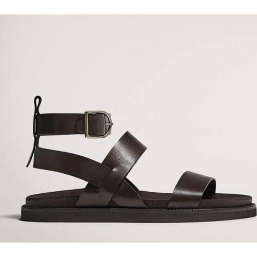 2021 Summer Gladiator Sandals Wome Bohemian Thick Soled Flat Platform Flats Sandalias Female Casual Student Brown Shoes Woman