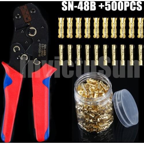 500Pcs U-shaped terminal tab cold inserts connectors cold terminal small teeth fascia terminal,0.5-1.5mm2 wire crimper tool Kit