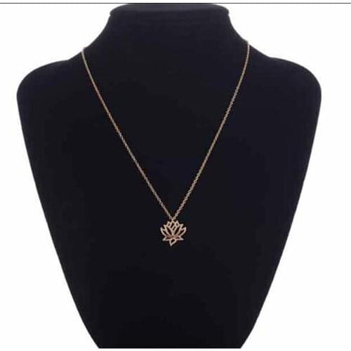TDIYJ New Arrival Stainless Steel Lotus Flower Necklaces & Pendants for Women Elegant Lady Necklace Jewelry Gifts