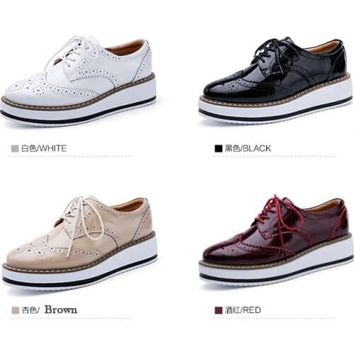 Womens shoes with thick soles in spring and autumn leather single shoes students' shoes trend fashionable girls shoeln