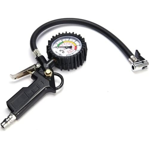 Universal Car Tire Air Pressure Inflator Gauge Vehicle Tester Inflation Monitoring Long Tube Tire Pressure Gauge Meter