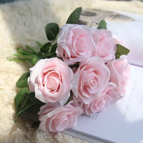 10 PCS Artificial Flower Rose Home Decoration Wedding Bouquet DIY Headdress Hat Road Flower Wall Fake Flower Photography Props