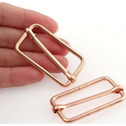 10pcs Rose gold Metal Tri-glide Belt Buckle 38mm for Bags Sewing Backpacks Webbing Strap Slider Adjuster DIY Handmade Accessory