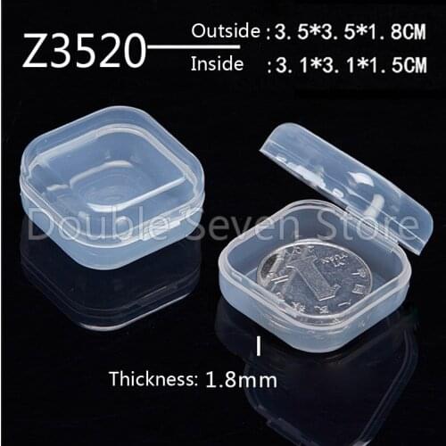 10pcs Mini Flip Cover Thicken Plastic Storage Box PP Transparent Case Coin Pack boxes DIY Making Part Material Accessories