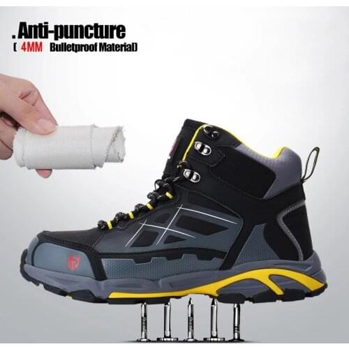 2021 Hiking Shoes Safety Shoes Men Work Steel Toe Cap Shoes Puncture-Proof Safety Boots Lightweight Breathable Work Sneakers for