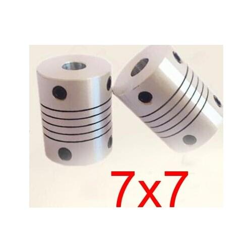 30pcs/lot 7x7 CNC Motor Jaw Shaft Coupler screw encoder 7mm to 7mm 7 to 7 Flexible Coupling 19mm OD 25mm length