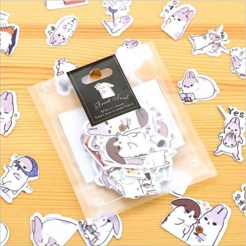 40Pcs/Pack Cute Bunny Fat Rabbit Decorative Stickers Mobile Phone Stickers DIY Diary Scrapbooking Album Stickers