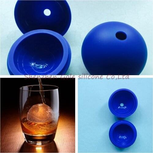 50pcs/lot Creative Silicone Blue Wars Death Star Round Ball Ice Cube Mold Tray Desert Sphere Mould DIY Cocktail Ice Cream Makers