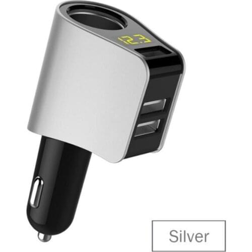 50pcs 3 USB Quick Charge Car Charger Voltage Detection Cigarette lighter Socket for DC 12-24V HY10