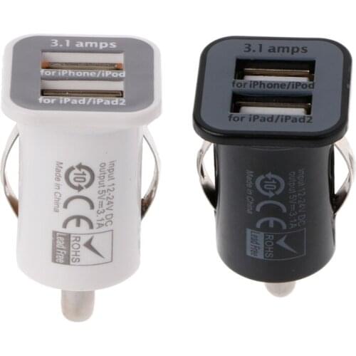 Automobile Auto High Quality DC 12V Dual USB Charger Adapter Socket Car Cigarette Lighter Charger 2 USB Ports