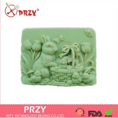 Free shipping rabbit /flower/butterfly silicon soap mold Cake decoration mold handmade soap mold The candle mould