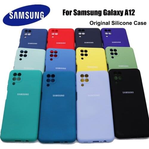 A12 Case For Samsung Galaxy a12 6.5 Inch Cover Soft Silicone Silky Touch Liquid TPU No Fingerprint Protective Shell