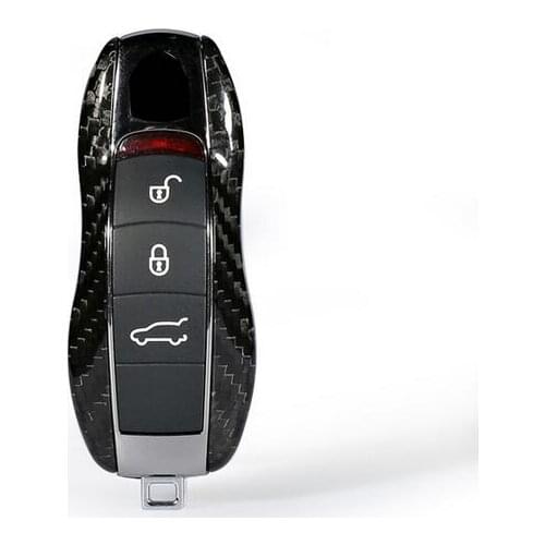 Carbon Fiber shell Car Key Case Cover Holder Wallet For Porsche Cayenne MACAN 718 911 Panamera Protective Case Key Holder