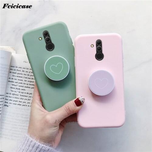 Mate 20 Lite Love Heart Stand Holder Case For Huawei Mate 20Lite SNE-AL00 SNE-LX1 Silicone Back Cover Matte