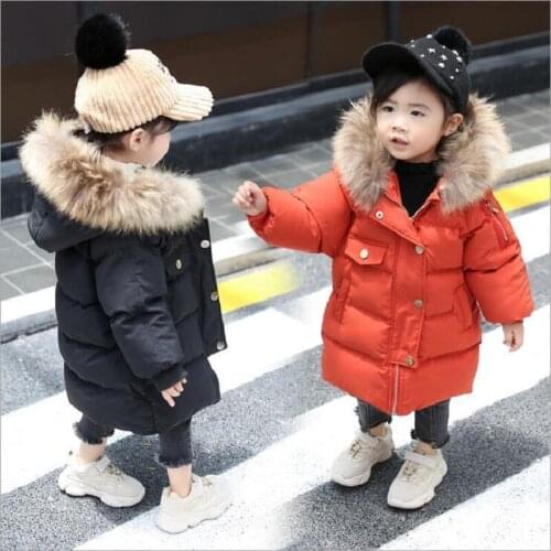 Winter Children Jacket Hooded Down Cotton Thicken Warm Parka Jacket For Girls 2-7Years Kids Baby Outerwear Coat For Girls