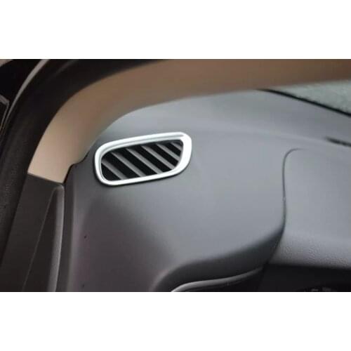 For Mitsubishi Outlander 2016 2 PCS Matte Silver ABS Chrome Air Conditioning Vent Cover Trims Car Styling Auto Accessories