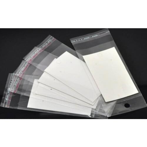 DoreenBeads 100 Sets Ear Hooks Earring Display Cards 9x5cm W/ Self Adhesive Bags 15x6cm Earrings Packaging Display Supplies,yiwu