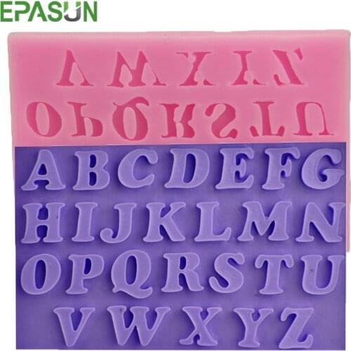 EPASUN English Letter Fondant Mold Soap Silicone for Making 3D Homemade DIY Form Cake Decorating Sugarcraft Savon Moulds Tools