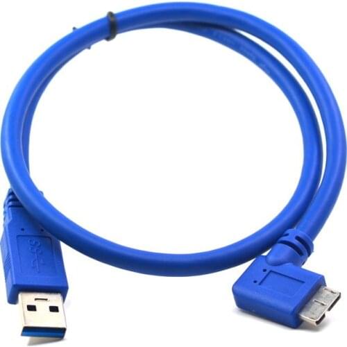 Gen 1 5Gbps USB 3.0 A male plug to Micro B male 90 degree left angle short Cable 60cm 1m Micro USB 3.0 Cable 2FT 3FT