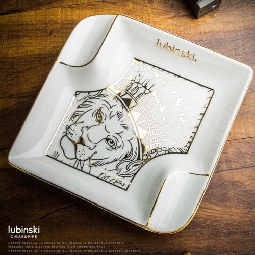 Ceramic Cigar Ashtray Cigar Holder Portable Ash Slot Tray Tobacco Cigarette Ashtray Gift Box for COHIBA 2 Pc Cigars