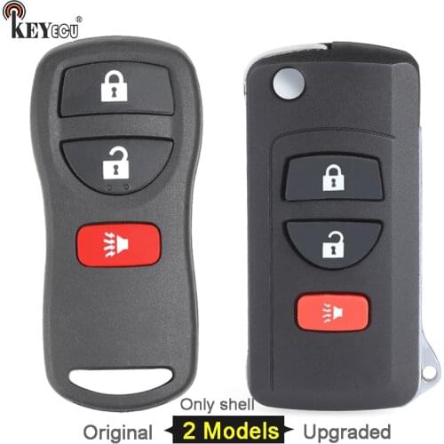 KEYECU for Nissan Livina X-Trail Gennis Tiida Sylphy Xterra Murano Original / Upgraded 3 2+1 Button Car Key Shell Case Fob