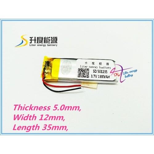 Best battery brand MP3 MP4 3.7V tablet battery 051235 180MAH MP3 MP4 Bluetooth headset battery speaker tablet battery