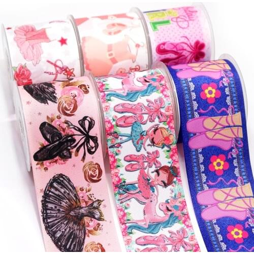 Cartoon Grosgrain/Satin Dancing Ribbon Printed Ribbon For Crafts Decoration Bow 10Yards 9431
