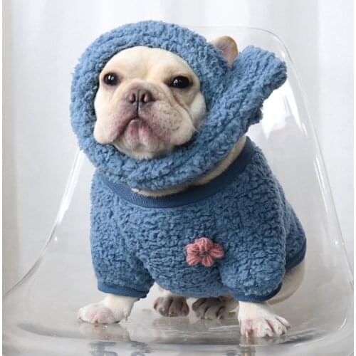 Pet Dog Clothes Hoodie with Scarf Warm Winter Pet Clothing Poodle Pomeranian Schnauzer Pug Costume French Bulldog Clothes Coat