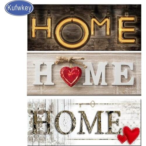 KUFWKEY Full Square/Round Drill 5D DIY Diamond Painting "Home Sweet Home" 3D Embroidery Cross Stitch 5D Home Decor Gift