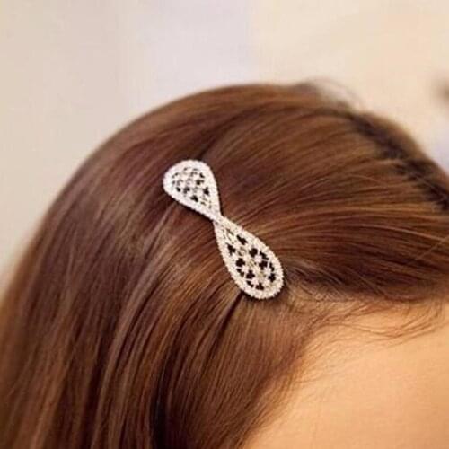 Popular 2020 New knotted fashion vintage jewelry imitation pearl rhinestone flower bow hairpin