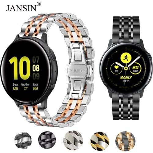 20mm Watch Band for Samsung Galaxy Watch 42mm Active 2 44mm 40mm Stainless Steel Strap for Huami Amazfit Bip gtr GTS S2 Bands