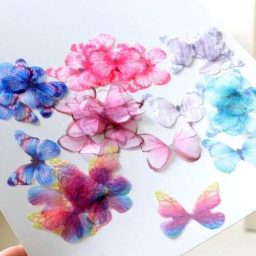 10x Chiffon Butterfly Scrapbooking Embellishments for DIY Hair Accessories