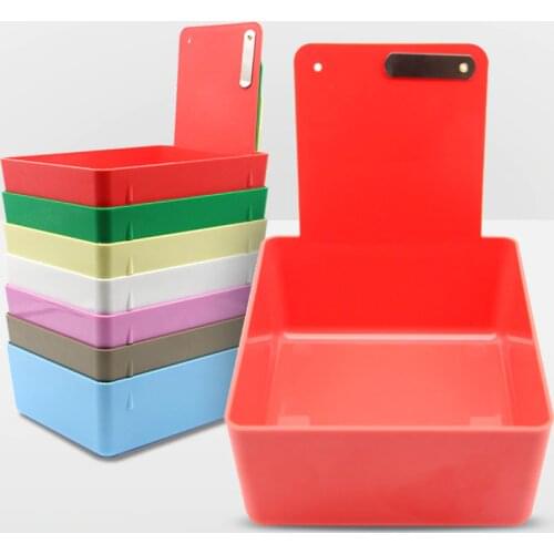 Dental Lab Work Pans 7 Colors Plastic Work Tray Box Durable Storage Case With Metal Clip Holder